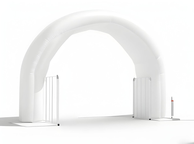 Foto tubo de arco angular inflável branco ou porta de entrada do evento ilustração de renderização 3d