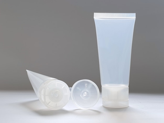 Tubo de compressão de plástico transparente para embalagens de cosméticos
