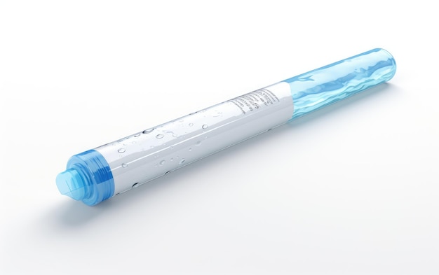 Foto tubo de comprimido de hidratação contra fundo branco puro isolado sobre fundo branco