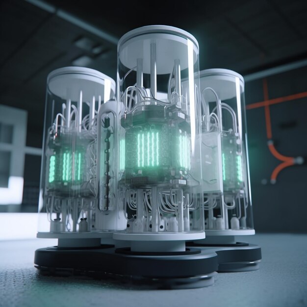 Tubo de computador quântico de plasma de alta tecnologia com energia brilhante
