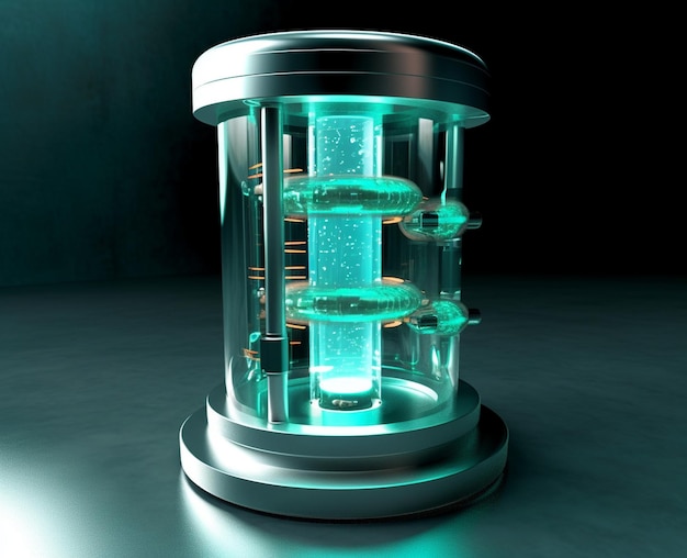 Tubo de computador quântico de plasma fotográfico de alta tecnologia com energia brilhante