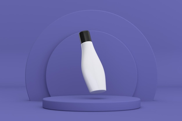 Foto tubo de creme cosmético em branco branco com espaço emrty para seu projeto sobre produtos de cilindros muito peri violeta pedestal em um fundo violeta muito peri renderização em 3d