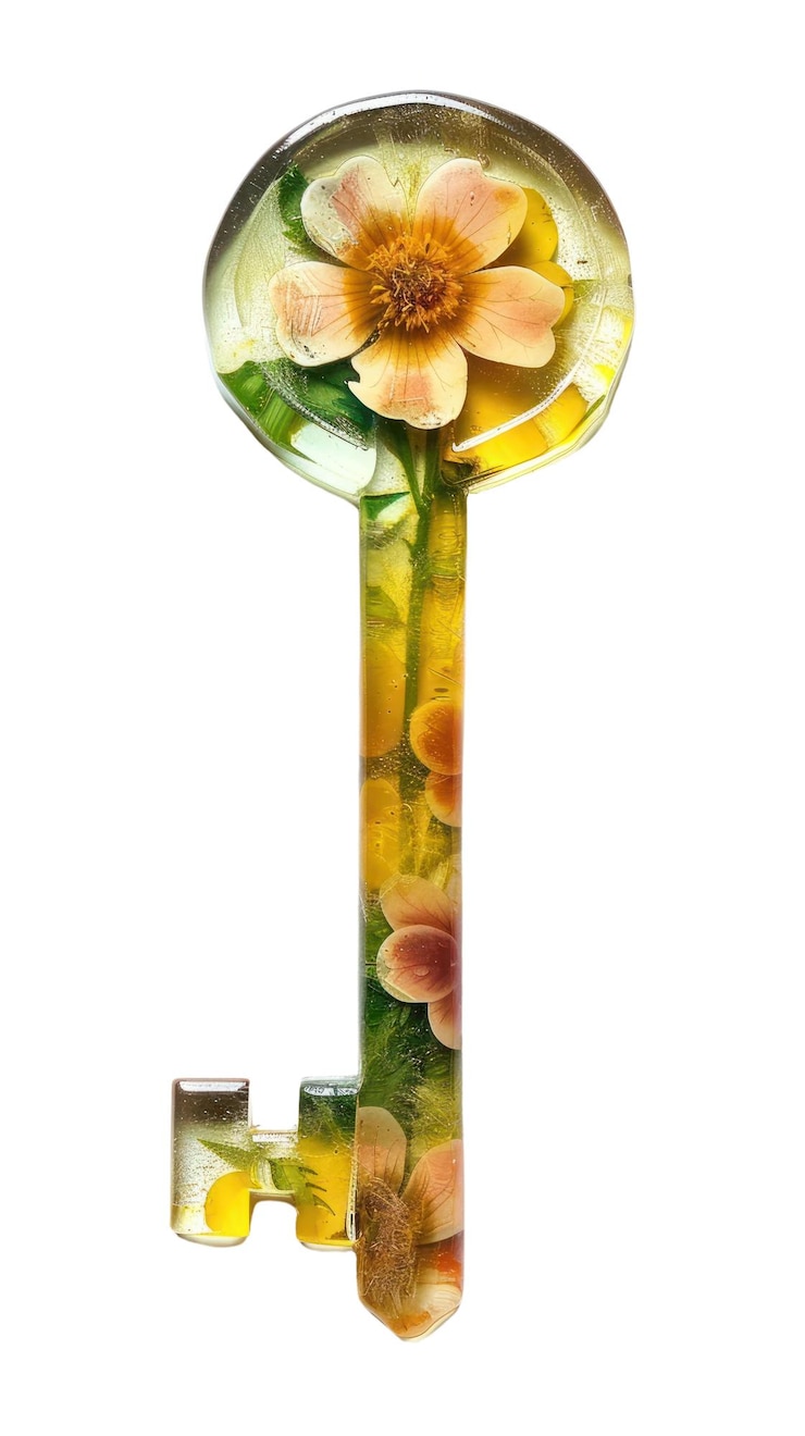 Foto tubo de fumaça de colher de talher em forma de chave de resina floral png