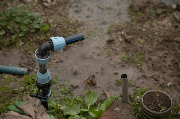 Tubo para regar o jardim