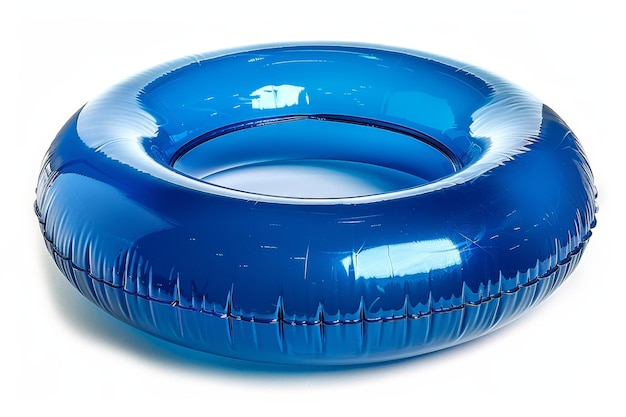 Foto un tubo redondo inflable en azul aislado en blanco