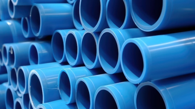 tubos de plástico pvc azuis