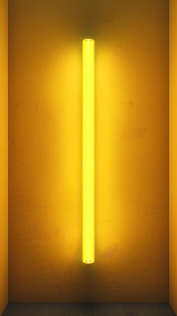 Tubos fluorescentes amarelos vívidos adicionam textura ao fundo amarelo da parede Papel de parede móvel vertical