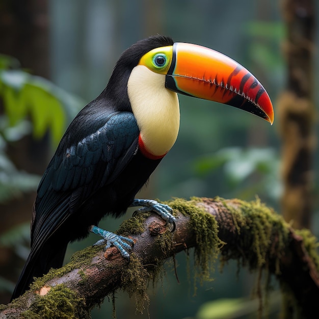 Tucano na floresta tropical