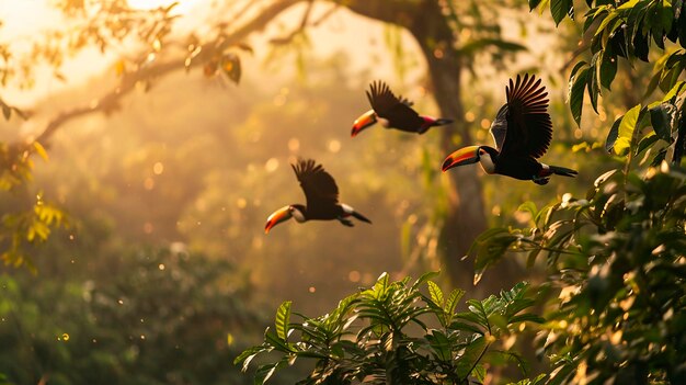 Foto tucano na natureza foco seletivo