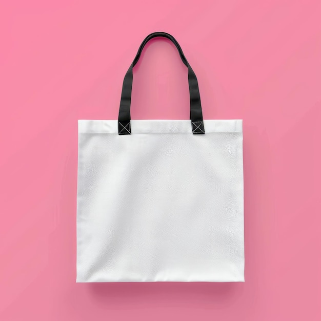 Tuchbeutel-Mockup mit rosa Hintergrund