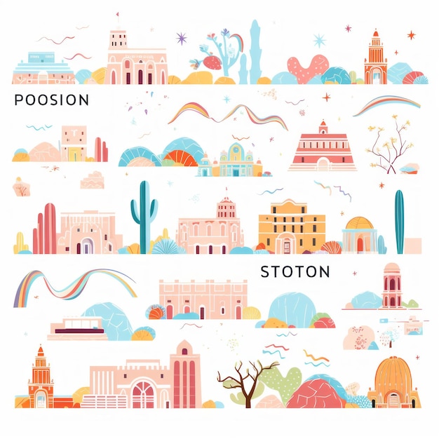 Tucson Vibes Capricho Clipart Ambientado en un fondo blanco y limpio