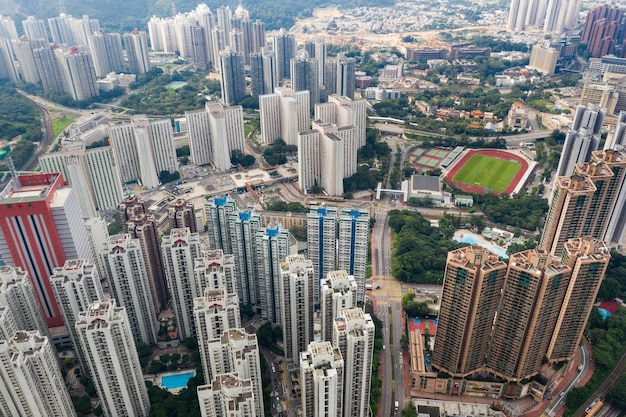 Tuen Mun, Hong Kong, 09 de setembro de 2018:- distrito residencial em Hong Kong