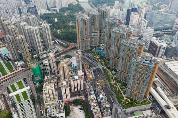 Tuen Mun, Hongkong, 09. September 2018: - Luftaufnahme der Stadt Hongkong