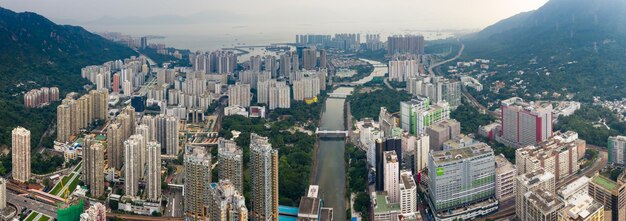 Tuen Mun, Hongkong, 09. September 2018: - Stadt Hongkong, Panoramaaufnahme