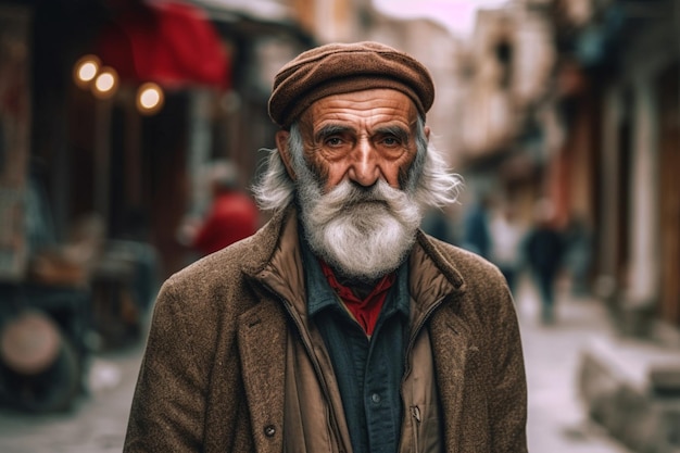 Türke, alter Mann, türkische Stadt