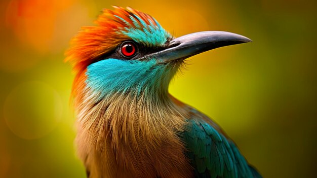 Türkisbraunes Motmot in leuchtenden Farben