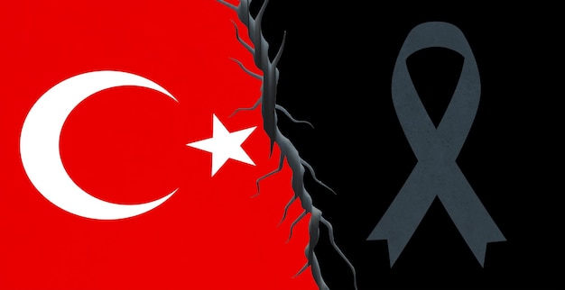 Türkische Flagge und Trauerkonzept
