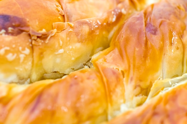 Türkische traditionelle Bäckerei Gözleme aus nächster Nähe