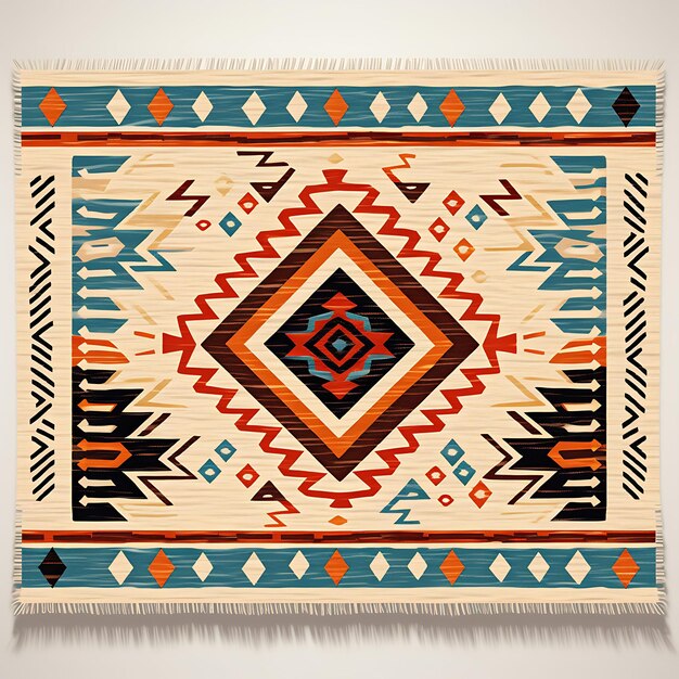 Türkischer Kelim-Teppich, geometrische Motive, horizontale Streifen, Design, Brokat-Motive, dekorativer Kunstrahmen