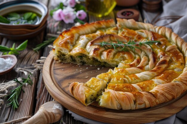 Türkisches Tepsi Boregi Runde Borek Tablett Gebäck