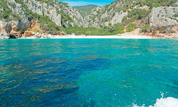 Türkisfarbenes Wasser und weißer Sand im Golf von Orosei