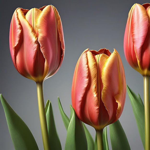 Tulip Tulipa spp hiper realista hiper detalhado em close up 7