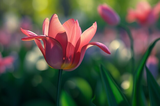 Tulipa bonita em close-up Desenho adorável