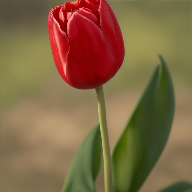 tulipa vermelha com fundo verde