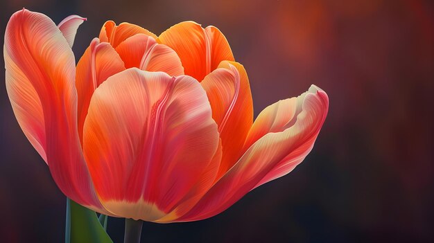 Tulipa vermelha no fundo da grama verde em close em um dia de verão ensolarado