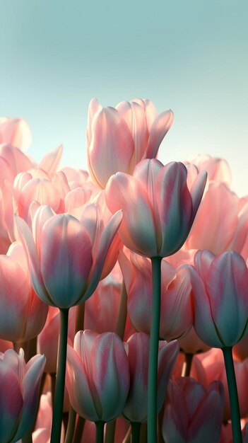 Un tulipán rosa y blanco con la palabra tulipanes