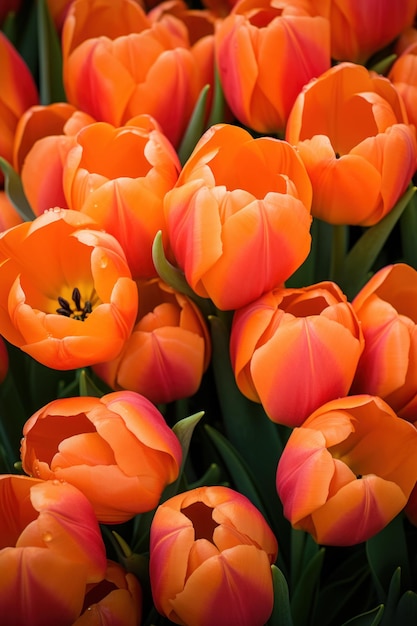 Tulipanes albaricoque naranja