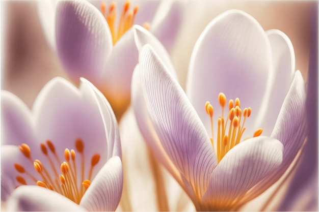 Tulipanes amarillos y blancos frescos de cerca Telón de fondo floral Concepto colorido de primavera IA generativa