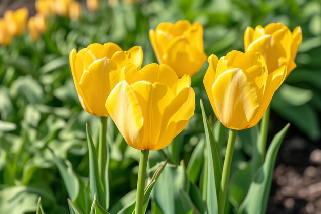 Tulipanes amarillos cerrados