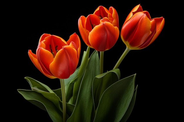 Tulipanes con una animación de stop motion