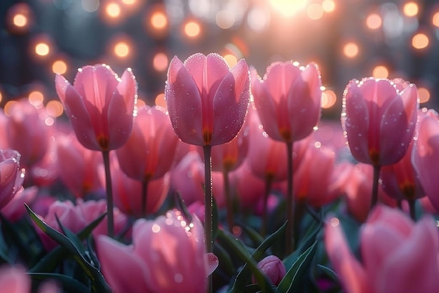 tulipanes en el jardín