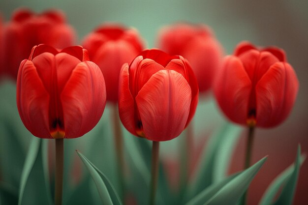 tulipanes rojos en un fondo borroso papel tapiz HD 8K Imagen fotográfica de stock