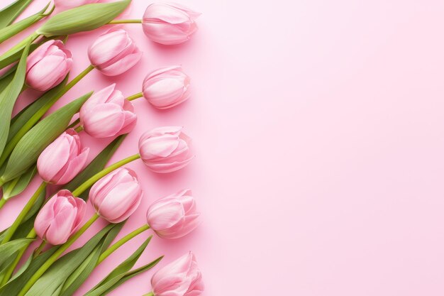 Tulipas cor-de-rosa para o layout do banner