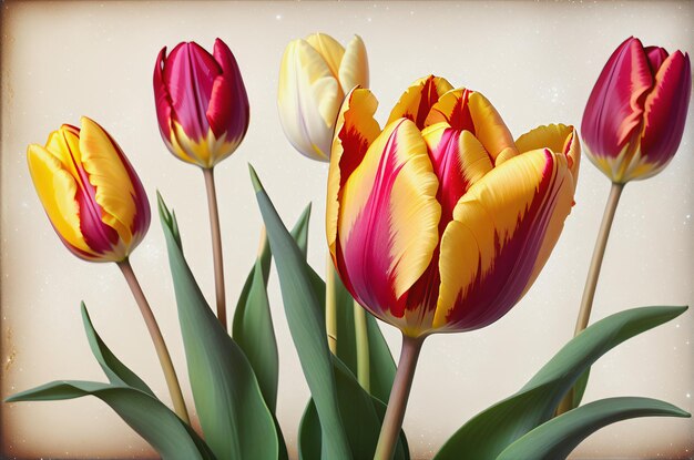 Foto tulpen auf weißem hintergrund