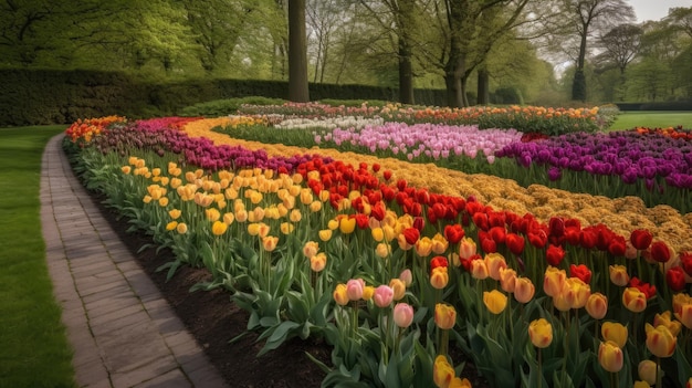 Tulpen in einem Park in Holland