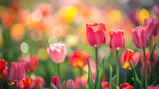 Tulpen mit weichem Fokus Generative KI