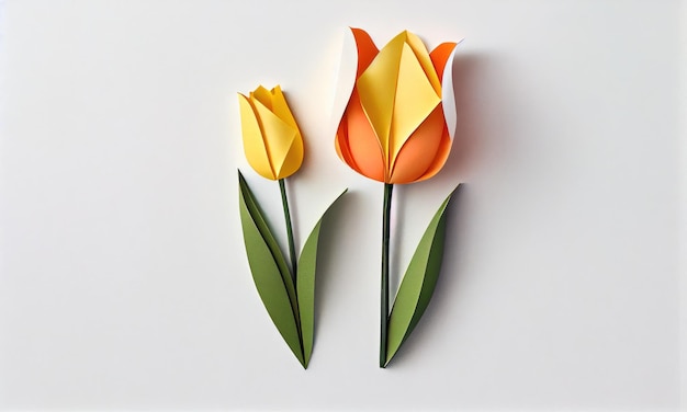 Tulpenblume aus Papierhandwerk Generative KI