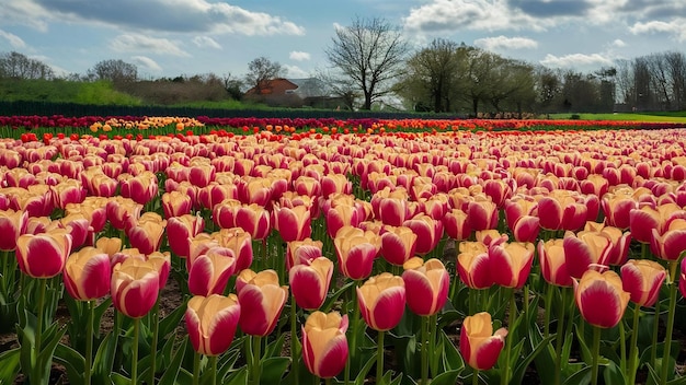 Foto tulpenfeld in den gärten von keukenhof, lisse, niederlande