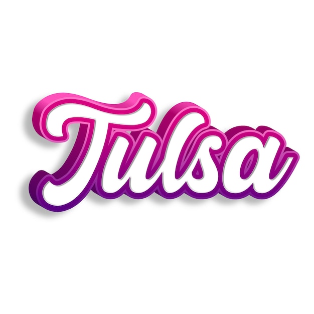 Foto tulsa tipografia design 3d amarelo rosa branco fundo foto jpg