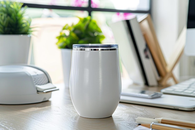 Tumbler de vino blanco de cerca