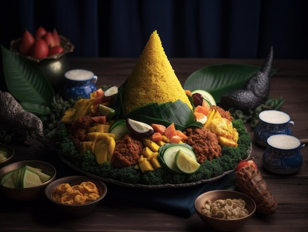 Tumpeng ein traditionelles Gericht aus Indonesien