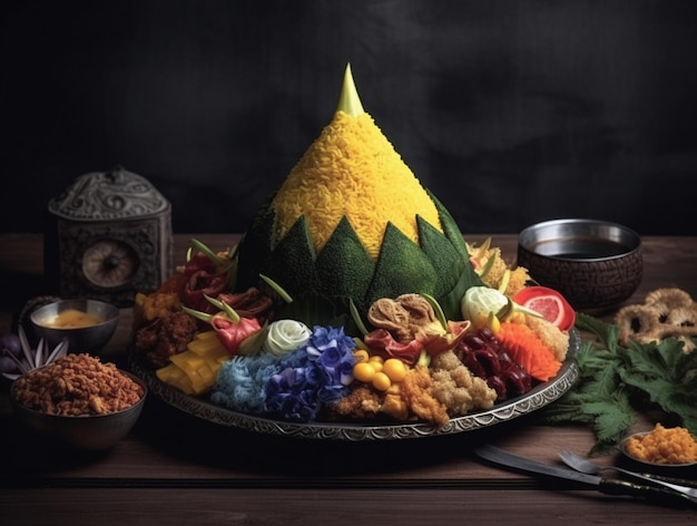 Tumpeng un plato tradicional de Indonesia