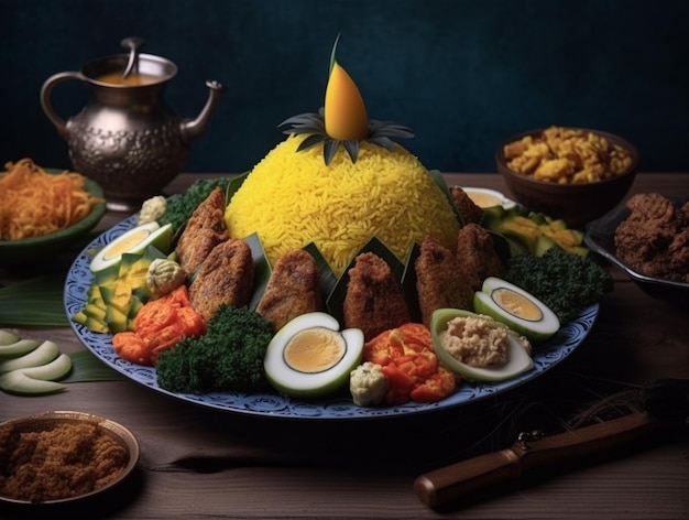 Tumpeng un plato tradicional de Indonesia