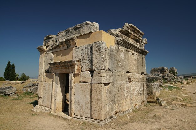 Túmulo na cidade antiga de Hierapolis Pamukkale Denizli Turkiye