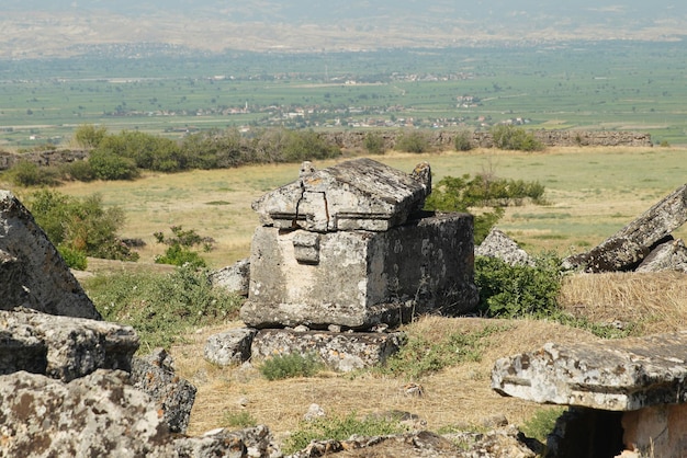 Túmulo na cidade antiga de Hierapolis Pamukkale Denizli Turkiye