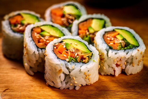 Tuna-Maki-Sushi-Rollen mit künstlicher KI